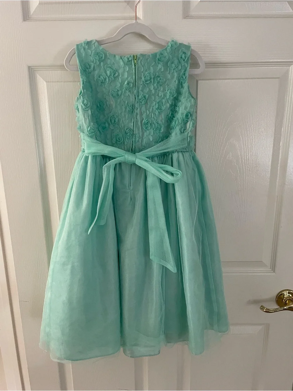 Ellie Mint Floral Appliqué Tulle Party Dress